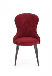 SCAUN DINING STIL K366, BORDO/NEGRU, CU TAPITERIE DIN CATIFEA SI PICIOARE DIN METAL, STIL MODERN - Img 5