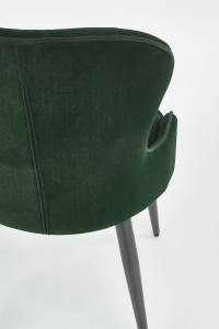 SCAUN DINING STIL K366, VERDE INCHIS/NEGRU, CU TAPITERIE DIN CATIFEA SI PICIOARE DIN METAL, STIL MODERN - Img 8