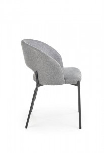 SCAUN DINING STIL K373, GRI/NEGRU, CU TAPITERIE DIN STOFA SI PICIOARE DIN METAL, STIL MODERN, HALMAR - Img 5