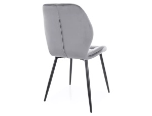 SCAUN DINING STIL RICK, GRI BLUVEL 14/NEGRU MAT, TAPITERIE DIN CATIFEA SI PICIOARE DIN METAL, STIL MODERN - Img 2