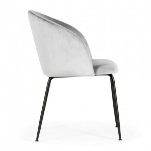 SCAUN DINING SUSAN, GRI/NEGRU, TAPITERIE DIN CATIFEA SI PICIOARE DIN METAL, STIL MODERN, ATR - Img 3
