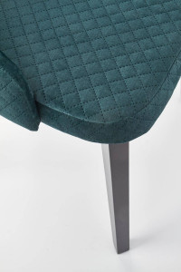 SCAUN DINING TOLEDO 3, VERDE MONOLITH 37/NEGRU, CU TAPITERIE DIN CATIFEA SI PICIOARE DIN LEMN MASIV, STIL CLASIC - Img 5
