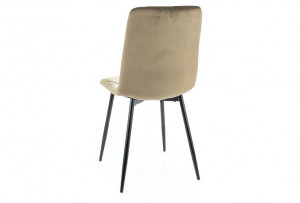 SCAUN DINING TOM, OLIVE BLUVEL 77/NEGRU MAT, TAPITERIE DIN CATIFEA SI PICIOARE DIN METAL, STIL MODERN - Img 2
