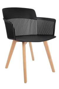 SCAUN DINING TORRE WOOD, CONFECTIONAT DIN POLIPROPILENA, LEMN SI METAL, STIL MODERN