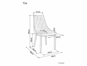 SCAUN DINING TRIX B, NEGRU BLUVEL 19/NEGRU MAT, TAPITERIE DIN CATIFEA SI PICIOARE DIN METAL, STIL MODERN - Img 2