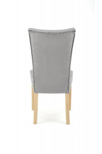 SCAUN DINING VERMONT, GRI MONOLITH 85/STEJAR, CU TAPITERIE DIN CATIFEA SI PICIOARE DIN LEMN MASIV, STIL CLASIC - Img 6