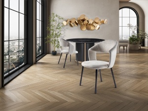 SCAUN DINING, WILLY, IMITATIE PIELE INTOARSA SI METAL, BEJ/NEGRU, ARTIM GROUP SELECTION - Img 2