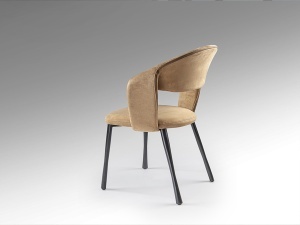 SCAUN DINING, WILLY, IMITATIE PIELE INTOARSA SI METAL, CAMEL/NEGRU, ARTIM GROUP SELECTION - Img 6