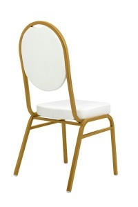 SCAUN EVENIMENTE, HESTIA ALB/AURIU, DIN PIELE ECO SI METAL, MODEL DEOSEBIT - Img 4