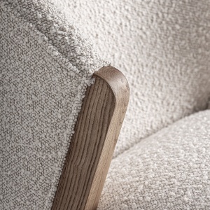 SCAUN EXCLUSIVIST GUERET, CULOARE MARO/ALB-GRI, DIN LEMN SI TEXTIL BOUCLE, VICAL HOME - Img 6