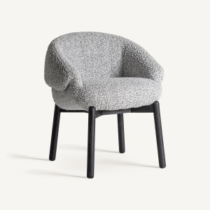 SCAUN EXCLUSIVIST JACQUARD, CULOARE GRI, DIN LEMN SI TEXTIL, VICAL HOME