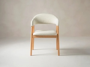 SCAUN HERA, DIN TEXTIL SI LEMN, ALB/STEJAR, MICADONI, STIL MODERN - Img 2