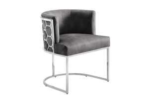 SCAUN LIVING, ELEGANCE, DIN CATIFEA GRI SI METAL ARGINTIU, ARTIM GROUP SELECTION