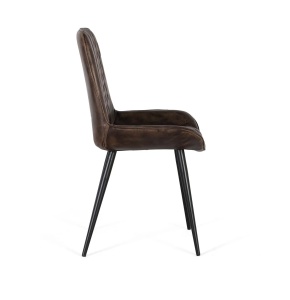 SCAUN PETUNIA 53CM, REALIZAT DIN METAL SI PIELE NATURALA, CULOARE GRI/NEGRU, GINER Y COLOMER - Img 3