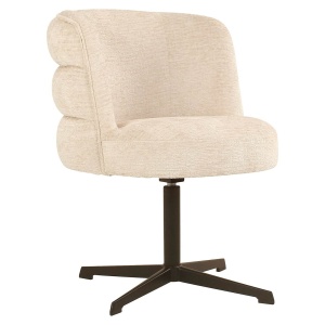 SCAUN PIVOTANT ALEXANDER JONES CREAM FUSION, 212323, CONFECTIONAT DIN POLIESTER, METAL, LEMN SI SPUMA, CREM, STIL MODERN - Img 2