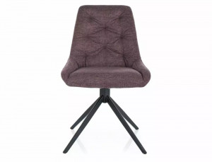 SCAUN PIVOTANT ASTI, LILIAC 93/NEGRU MAT, TAPITERIE DIN STOFA BREGO SI PICIOARE DIN METAL, STIL MODERN - Img 2