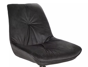 SCAUN PIVOTANT BOOGIE I, NEGRU BLUVEL 19/NEGRU MAT, TAPITERIE DIN CATIFEA SI PICIOARE DIN METAL, STIL MODERN - Img 3