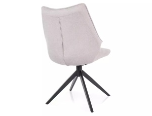 SCAUN PIVOTANT CODA, BEJ 22/NEGRU MAT, TAPITERIE DIN STOFA VARDO SI PICIOARE DIN METAL, STIL MODERN - Img 2