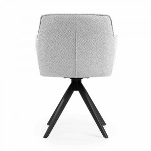 SCAUN PIVOTANT MAKSIMA, ARGINTIU/NEGRU, STIL MODERN - Img 4