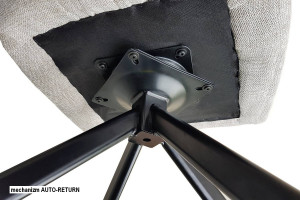 SCAUN PIVOTANT NOTTI, GRI 18/NEGRU MAT, TAPITERIE DIN STOFA BREGO SI PICIOARE DIN METAL, STIL MODERN - Img 4