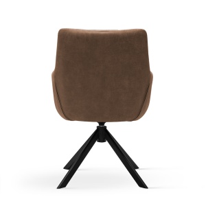 SCAUN ROTATIV MIRAGE CAPPUCCINO/NEGRU/BULL10, TAPITERIE DIN TEXTIL, SPUMA, ARCURI SI METAL, STIL MODERN - Img 3