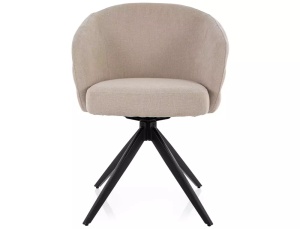 SCAUN ROTATIV STIL ORES, TAP 251 BEJ DESCHIS/NEGRU MAT, TAPITERIE DIN TEXTIL SI PICIOARE DIN METAL, STIL MODERN