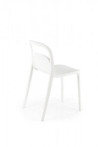 SCAUN TERASA K490, ALB, DIN POLIPROPILENA , STIL MODERN, SUPRAPOZABIL