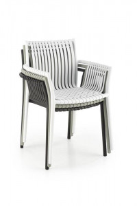 SCAUN TERASA K492, GRI DESCHIS, DIN POLIPROPILENA , STIL MODERN, SUPRAPOZABIL - Img 8