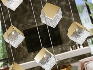 SCHULLER, LUSTRA/PLAFONIERA PRISCILA, 120/400 CM, AURIU/TRANSPARENT, DIN METAL, OTEL SI STICLA, STIL MODERN - Img 5