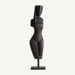 SCULPTURA NALA 157CM, REALIZATA DIN LEMN DE SUAR, STIL CONTEMPORAN, FINISAJ NEGRU, VICAL HOME