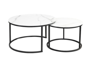 SET 2 MASUTE DE CAFEA ATLANTA C ALB CU EFECT DE MARMURA SI NEGRU MAT, STIL MODERN
