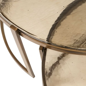 SET 2 MASUTE DE CAFEA CLEO, 213426, CONFECTIONATE DIN METAL SI STICLA SECURIZATA, GOLD, STIL MODERN - Img 5