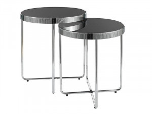 SET 2 MASUTE DE CAFEA SAGA, 40/45 CM, NEGRU/CROM, BLAT DIN STICLA SECURIZATA SI CADRU DIN METAL, STIL MODERN