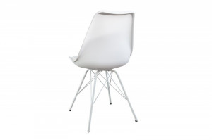 SET 2 SCAUNE, ALBE, SCANDINAVIA RETRO, DESIGN SCANDINAV - Img 4