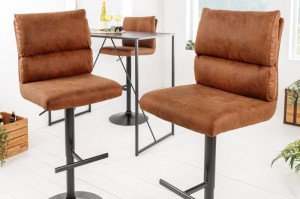 SET 2 SCAUNE DE BAR, COMFORT MARO, MICROFIBRA SI METAL, DESIGN INDUSTRIAL - Img 3