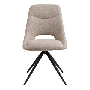 SET 2 SCAUNE DE SUFRAGERIE ROTATIV DOKKA, DIN METAL SI TEXTIL, CULOARE NISIPIU, HOUSE NORDIC - Img 3