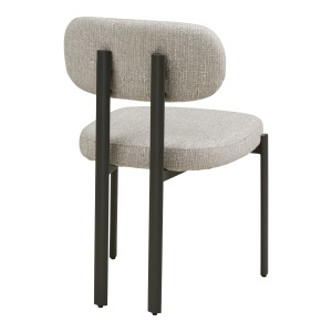 SET 2 SCAUNE DE SUFRAGERIE ROYAN, DIN METAL SI TEXTIL, CULOARE GRI, HOUSE NORDIC - Img 6