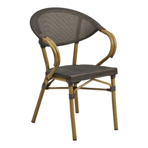 SET 2 SCAUNE DE TERASA CALDA, REALIZAT DIN ALUMINIU SI TEXTIL, CULOARE MARO DESCHIS, HOUSE NORDIC