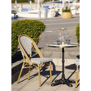 SET 2 SCAUNE DE TERASA LAURIA, REALIZAT DIN ALUMINIU SI TEXTIL, CULOARE BAMBUS, HOUSE NORDIC - Img 10