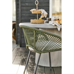 SET 2 SCAUNE DE TERASA NOVELLA, CU PERINA, REALIZAT DIN ALUMINIU SI TEXTIL, CULOARE VERDE/GRI, HOUSE NORDIC - Img 7