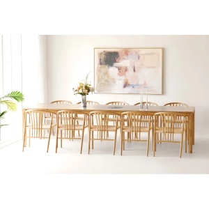 SET 2 SCAUNE DINING AGUSTIN, DIN LEMN DE STEJAR SI RACHITA, CULOARE NATUR, HOUSE NORDIC - Img 12