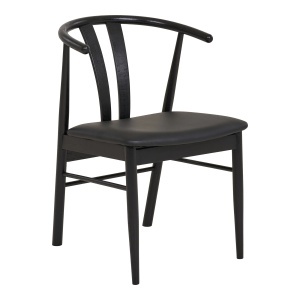 SET 2 SCAUNE DINING ARTENARA, DIN LEMN SI PIELE ECO, CULOARE NEGRU, HOUSE NORDIC