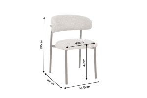 SET 2 SCAUNE DINING BELFORT, REALIZAT DIN MATERIAL TEXTIL SI METAL, CULOARE TAUPE/BEJ/MARO, INVICTA INTERIOR - Img 4