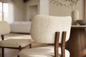 SET 2 SCAUNE DINING BELLANO, REALIZAT DIN MATERIAL TEXTIL SI METAL, CULOARE BEJ/MARO, INVICTA INTERIOR - Img 4