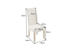 SET 2 SCAUNE DINING CASA, CU PICIOARE DIN LEMN SI TEXTIL BOUCLE TWEED, CULOARE BEJ - Img 2
