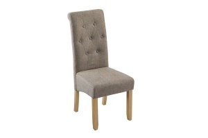 SET 2 SCAUNE DINING CASA, CU PICIOARE DIN LEMN SI TEXTIL, STIL IN, CULOARE TAUPE