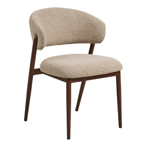 SET 2 SCAUNE DINING CAVI, REALIZAT DIN METAL, FURNIR SI TEXTIL, CULOARE NATUR/MARO, HOUSE NORDIC