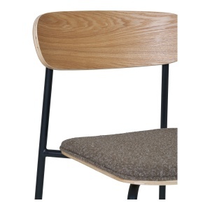 SET 2 SCAUNE DINING ESTEPONA, SUPRAPOZABIL, DIN METAL, FURNIR SI TEXTIL, CULOARE NATUR/MARO, HOUSE NORDIC - Img 7