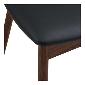 SET 2 SCAUNE DINING LANUZA, DIN LEMN SI PIELE ECO, CULOARE NUC/NEGRU, HOUSE NORDIC - Img 8