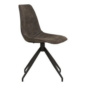 SET 2 SCAUNE DINING ROTATIVE MONACO, DIN METAL SI MICROFIBRA, CULOARE GRI/NEGRU, HOUSE NORDIC - Img 3